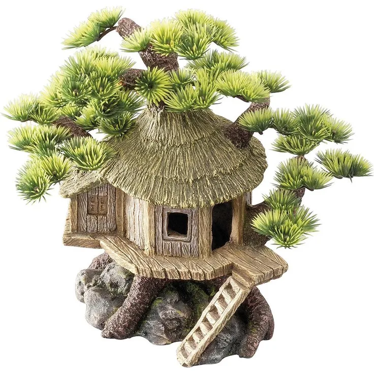 Europet Aquariumdekoration Bonsai Hütte, 20x15.5x20cm, detailgetreue Nachbildung aus ungiftigem Polyrin für Süß- und Meerwasser-Aquarien