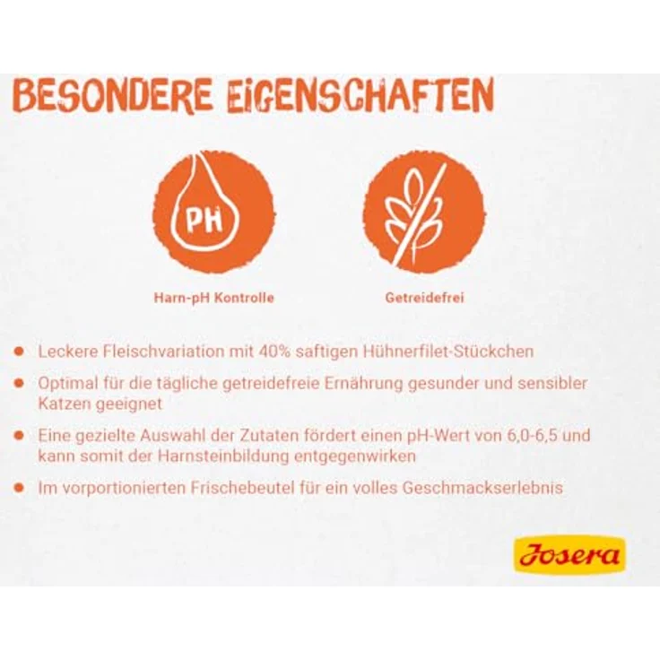 JOSERA Filet Pures Huhn, Premium Nassfutter für ausgewachsene Katzen, 16 x 70 g, 40% Hühnerfilet, getreidefrei, im Frischebeutel – Bild 3