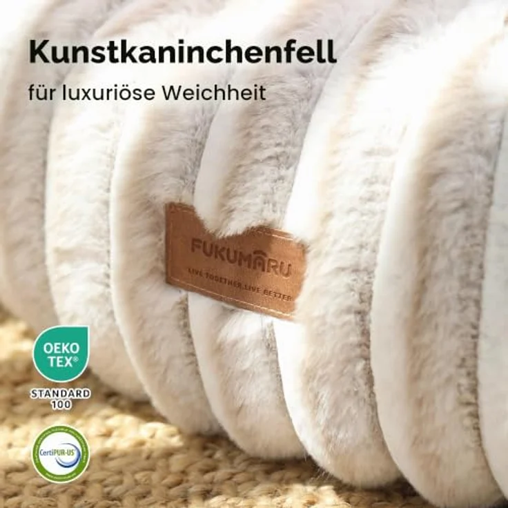 FUKUMARU Orthopädisches Hundebett, Katzenbett für Innen, waschbare Abdeckung, modernes Design mit Farbverlauf, 76 x 76 x 18 cm, Kamel – Bild 3