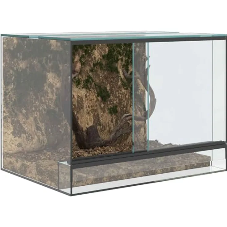 vidaXL Terrarium Transparent 40 x 30 x 30 cm, 360-Grad-Sicht, kratzfestes Glas, vielseitig für Reptilien und Amphibien