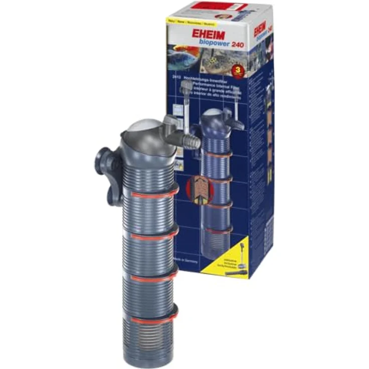Eheim 2413020 biopower 240 Innenfilter mit Vorfilterpatrone und SUBSTRAT pro, leistungsstarker Aquarienfilter für Innenanwendungen – Bild 1