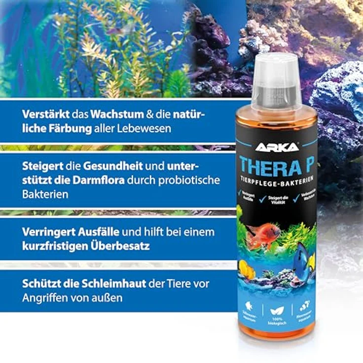 ARKA TheraP, Fischpflege Aquarium 473 ml, stärkt Vitalität und reduziert Stress, biologische Bakterienpflege für Süß- und Meerwasser – Bild 4