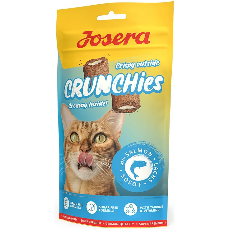 Josera Crunchies mit Lachs, Katzensnack 60g, getreidefrei und zuckerfrei, mit Taurin und Vitaminen