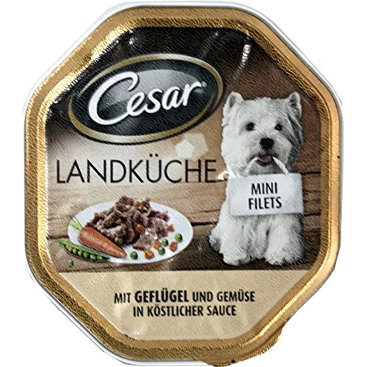 Cesar Megapack Schale 14 x 150 g, Hunde-Nassfutter mit Landragout aus Geflügel, Gemüse und Petersilie in Sauce – Bild 1