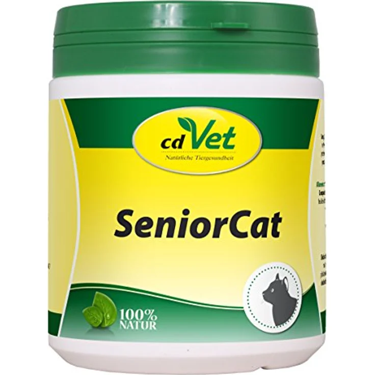 cdVet SeniorCat, Ergänzungsfuttermittel für ältere Katzen, 250 g Pulver zur Unterstützung bei allgemeiner Schwäche und Mangel an Agilität – Bild 1