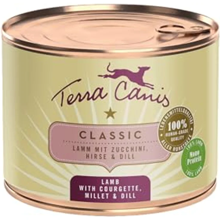 Terra Canis Lamm, Zucchini, Hirse & Dill - Classic Nassfutter, 200g I Premium Hundefutter in 100% Lebensmittelqualität, allergen- & getreidearm, glutenfrei – Bild 1