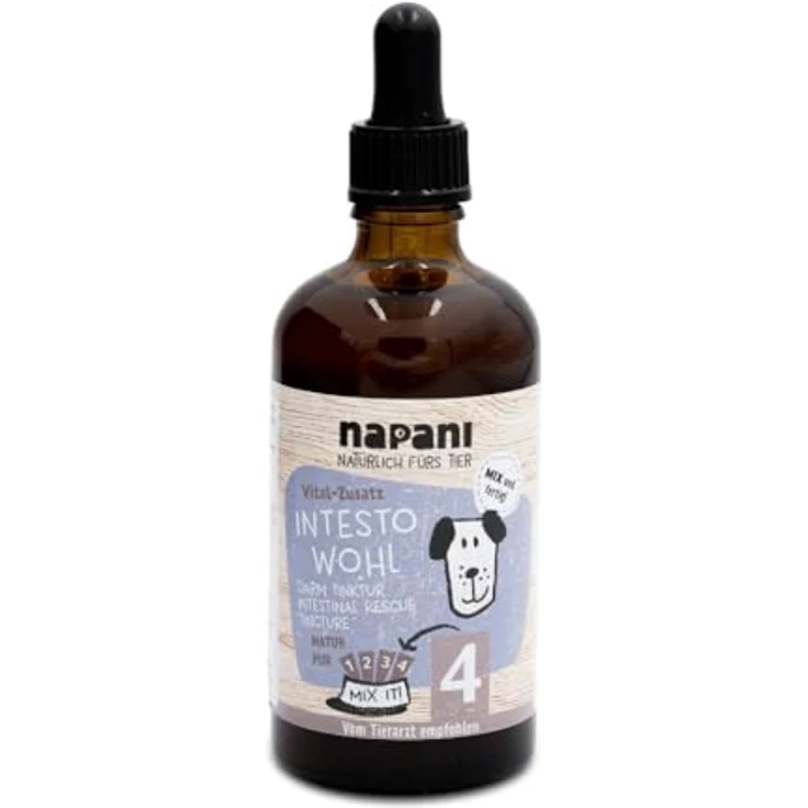napani Intesto Wohl – Natürliche Darm-Tinktur für Hunde, unterstützt die Darmgesundheit & Verdauungsfunktion, mit Eichenrinde & Blutwurz, 100ml – Bild 1