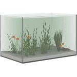 vidaXL Aquarium mit Speicher, Transparent 40 x 25 x 25 cm, modernes Glasdesign für Zuhause oder Büro, pflegeleicht und robust