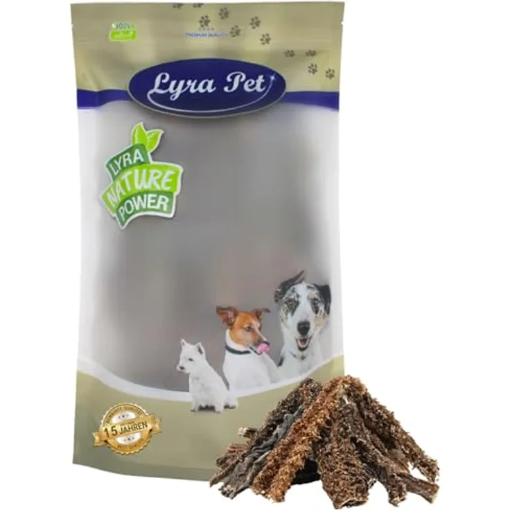 Lyra Pet® Lammpansen getrocknet, 1 kg natürlicher Kausnack für Hunde, proteinreich und gut verträglich