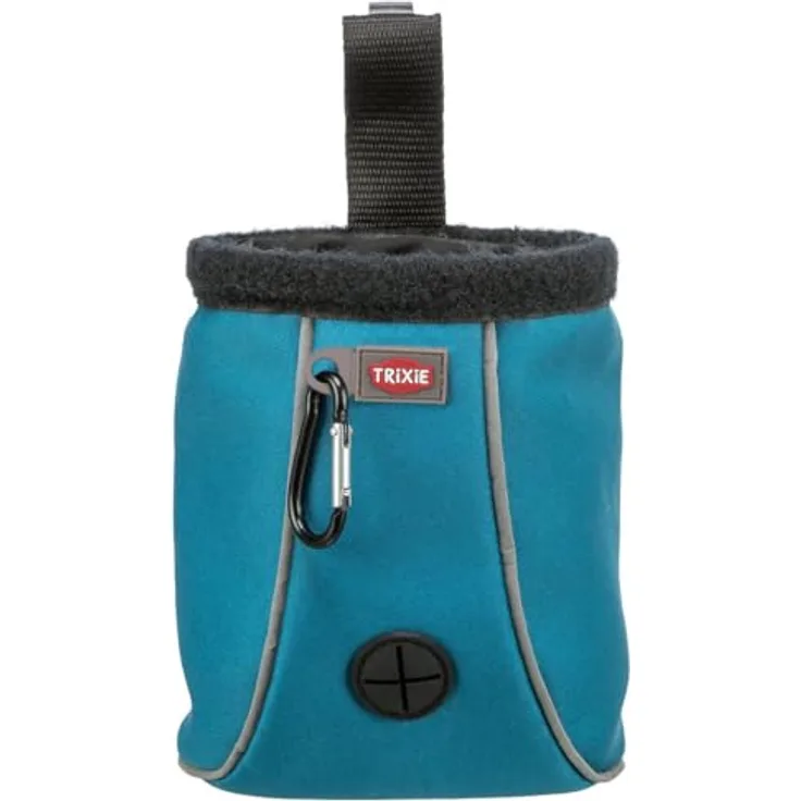 TRIXIE Snacks Twist Treat, Leckerlibeutel mit Drehverschluss und Müllsackspender, Ø 11 × 14 cm, schwarz