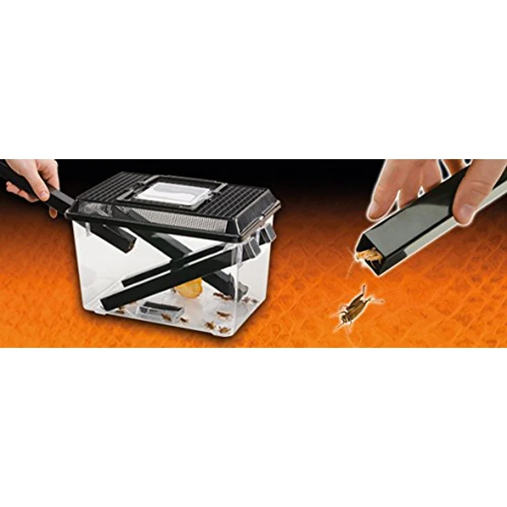 Exo Terra Cricket Pen, Pflegeset für Grillen mit belüfteter Abdeckung, Futter- und Wassernapf, klein (18 x 14 x 11 cm) – Bild 3