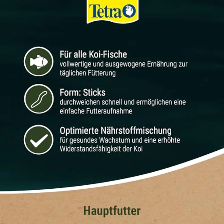 Tetra Pond Koi Sticks, Hauptfutter für Koi-Fische mit Carotinoiden und ungesättigten Fettsäuren, 4 L Beutel – Bild 4