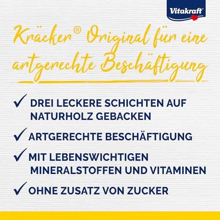Vitakraft Kräcker Großsittich, 2 x 2 Sticks Honig & Eukalyptus, ergänzendes Vogelfutter mit wertvollen Vitaminen, zuckerfreie Rezeptur, 180 g – Bild 3