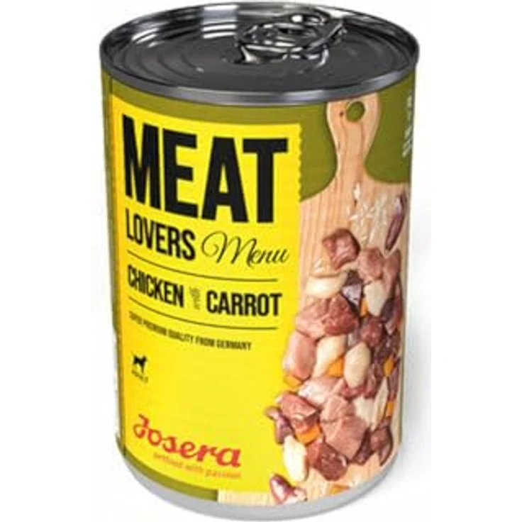 Josera Meatlovers Menü, Hunde-Nassfutter mit 68% Fleischanteil, Huhn & Karotte, glutenfrei, 12 x 400 g – Bild 2