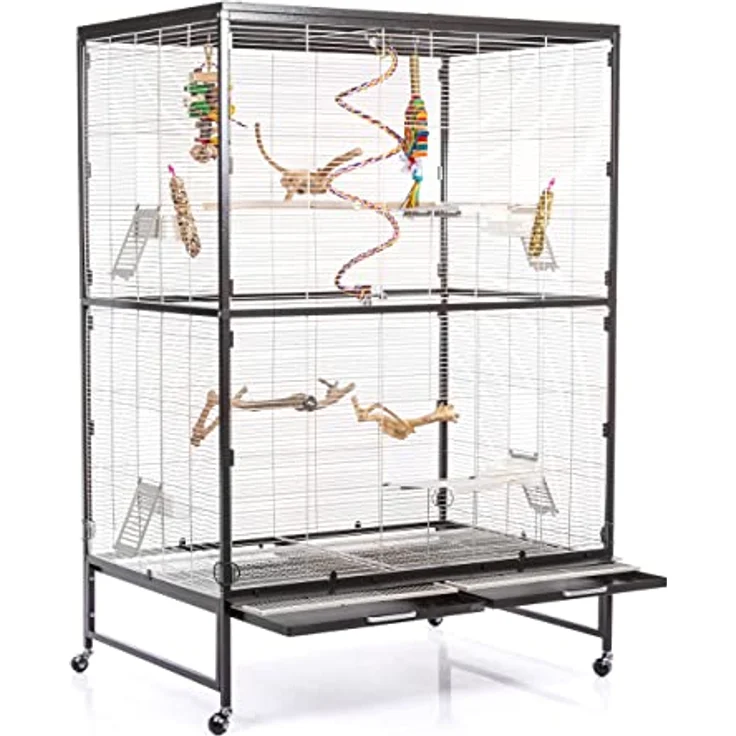 Montana Cages Casa 120, XXL Vogelvoliere ca. 120 x 81 x 180 cm, Antik/Platinum, mit Plexiglasscheiben und ungiftiger AVILON(R)-Pulverbeschichtung – Bild 3