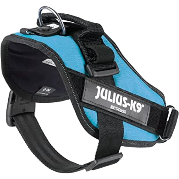 Julius-K9 IDC-Powergeschirr aquamarine, Hochwertiges Sattelgeschirr für Hunde mit ergonomischer Passform und reflektierenden Details – Bild 4