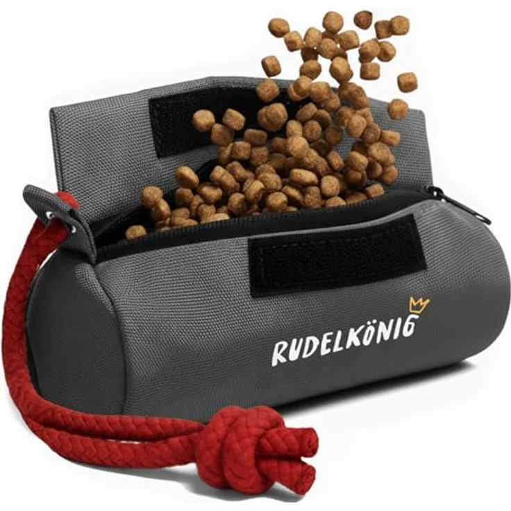 Rudelkönig Futterbeutel für Hunde, robuster Apportierdummy mit Klett- und Reißverschluss, für Nass- und Trockenfutter, hundetraining optimiert – Bild 1