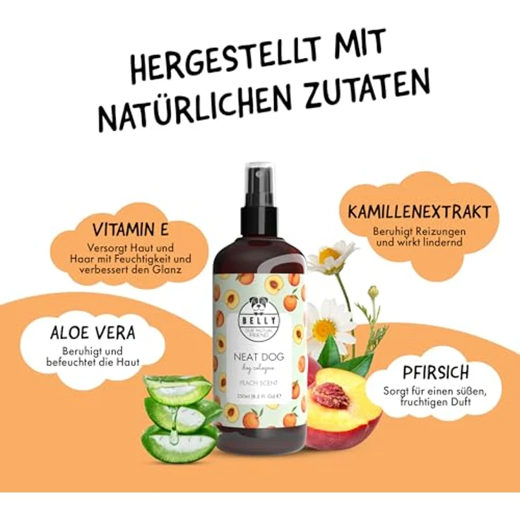 BELLY® Hundeparfüm, Duftspray mit fruchtigem Pfirsich, pH-neutral, 250ml für Hunde & Welpen – Bild 3