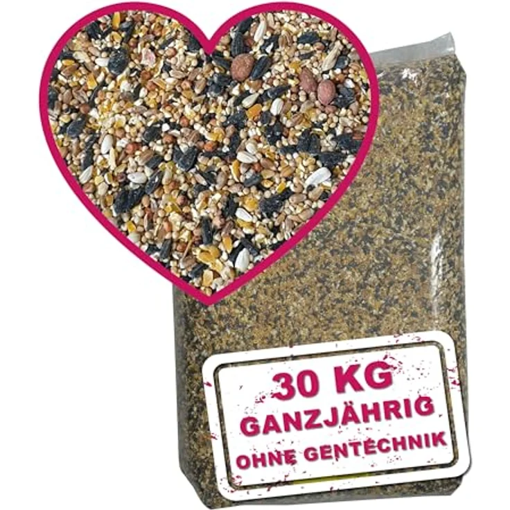 MeinWildvogel Wildvogel-Vital Premium Vogelfutter 30 kg XXL, Ganzjahresstreufutter mit Sonnenblumenkernen & Erdnüssen, Gentechnikfrei & Ambrosia-kontrolliert – Bild 1