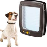 Ferplast SWING 11 Hundeklappe, 4-Wege steuerbare Haustiertür mit Windstopper, für mittelgroße Hunde und Katzen, braun