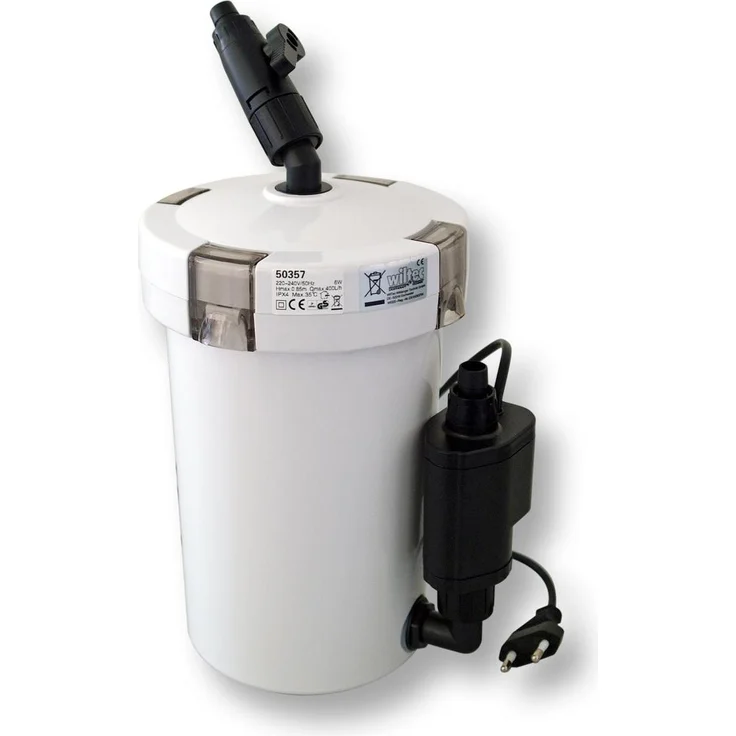 SunSun HW-603 B, Aquarium Außenfilter für Süss- und Salzwasser, bis 120 l, geräuscharm, mit drehbaren Schlauchanschlüssen, inklusive drei Filterschwämmen und Filtervlies