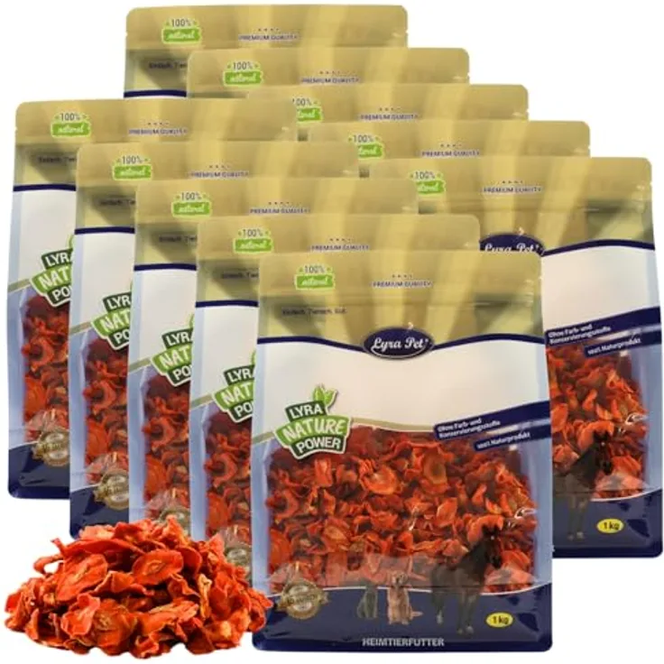 Lyra Pet® 10 kg getrocknete Karotten, reich an Beta-Carotin & Ballaststoffen, Einzelfutter für Vögel, Nager & Reptilien, kalorienarm & nährstoffreich