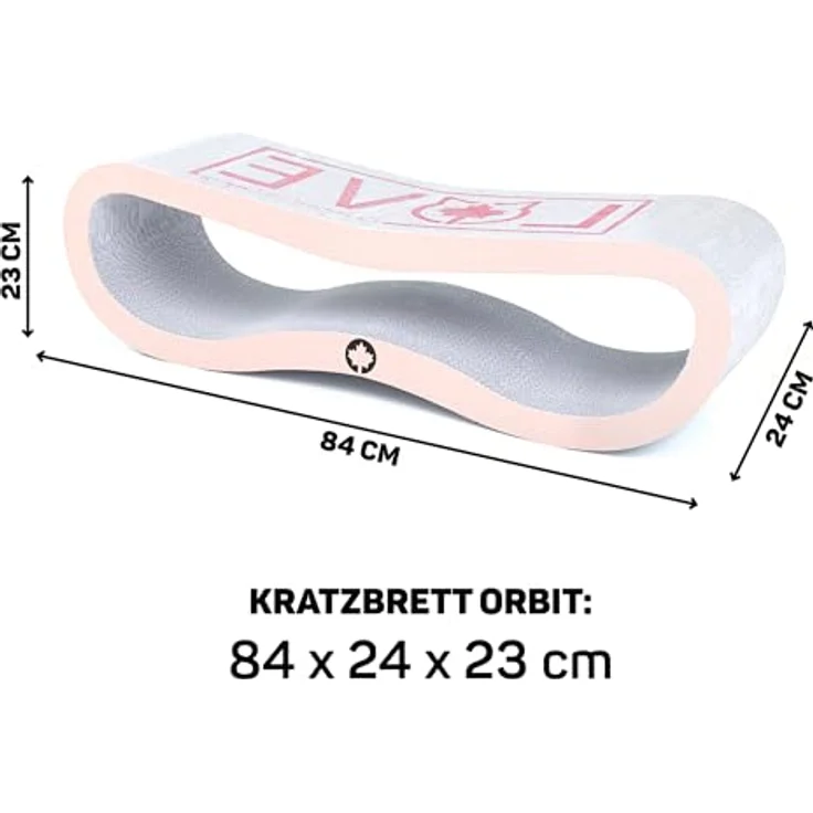 CanadianCat Company Orbit 2.0, Kratzbrett für Katzen in rosa, ergonomisches Design mit großer Kratzfläche und Katzenminze – Bild 2