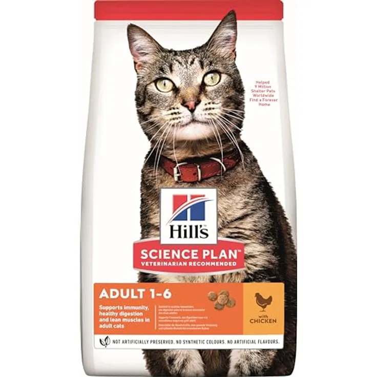 Hill's Science Plan Adult Huhn, Trockenfutter für Katzen mit hochwertigem Protein und Omega-Fettsäuren, 3 kg