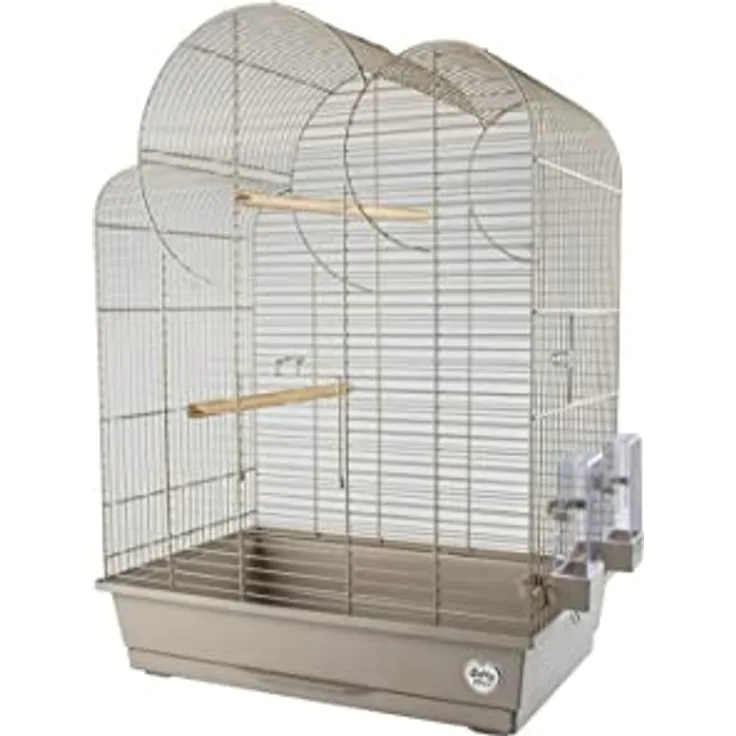 duvoplus Käfig für Vögel Mocha Eliza 54 x 34 x 75 cm, Mokka, geeignet für verschiedene Vogelarten