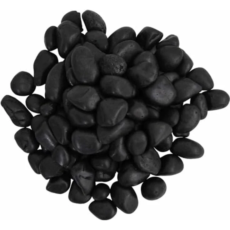 vidaXL Aquariendeko Polierte Kiesel, 25 kg Schwarz, 2-5 cm, natürliche Steine für Aquarien und Gartenbeete – Bild 4