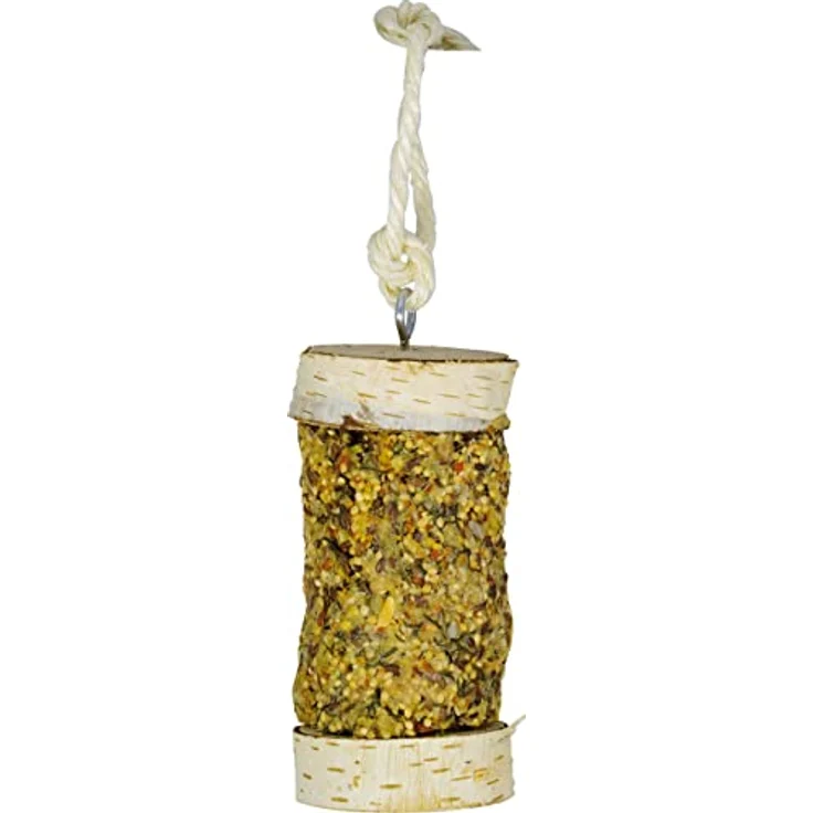 JR FARM Birds Pick 'n' Fun Wellensittich- und Kanarienvogel-Leckerei, 135g Vollkorn-Knabbermischung zwischen Naturholzscheiben, naturnahe Fütterung, Made in Germany – Bild 1