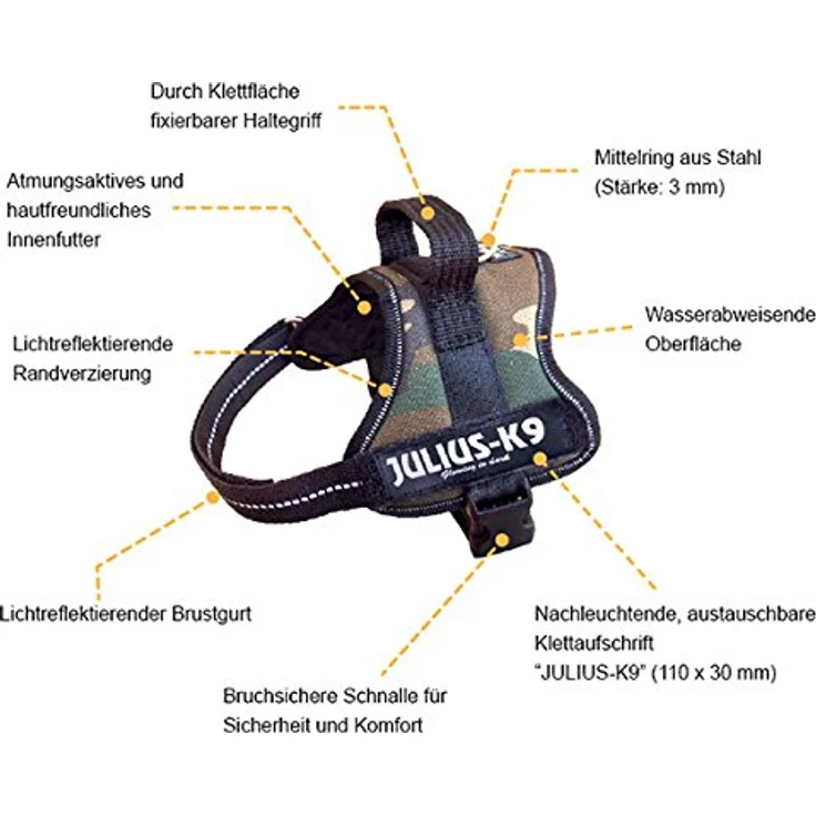 Julius-K9® Powergeschirr Baby & Mini rot Mini (M) – Bild 3