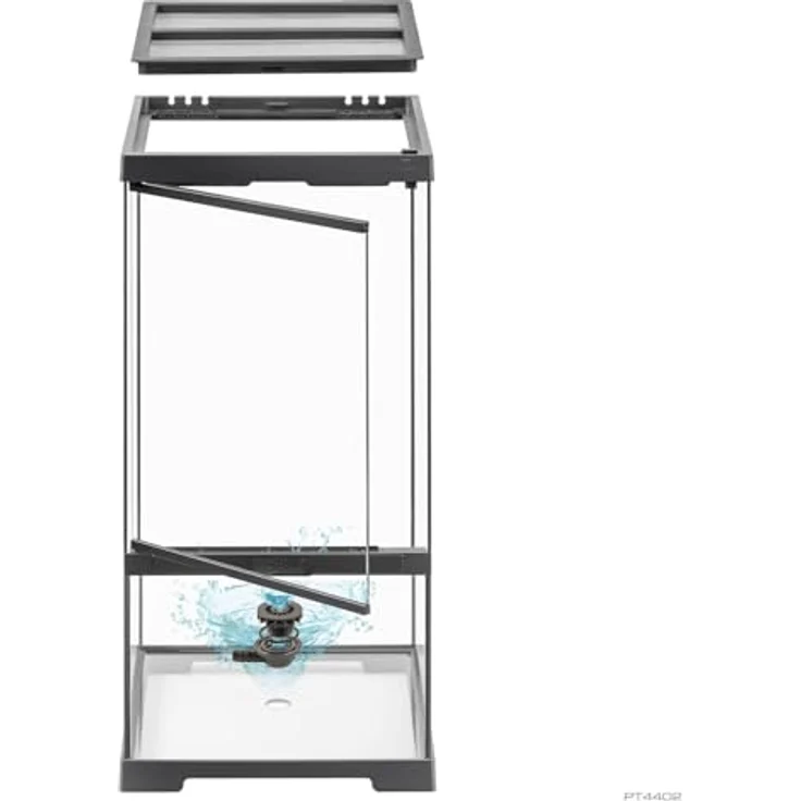 Exo Terra Pro Paludarium Glasterrarium für Amphibien, 30x30x60 cm mit verschließbarer Fronttür und Edelstahl-Netzgitterdeckung – Bild 2