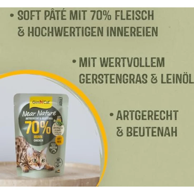 GimCat Near Nature Mix, Katzen-Nassfutter mit 70% Fleisch, 12x85g, getreidefrei – Bild 4