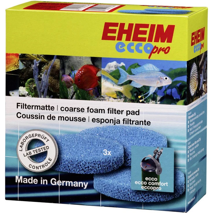 EHEIM Filtermatte für Ecco/Ecco Comfort, 3 Stück, mehrfach verwendbar für biologischen Schadstoffabbau – Bild 1