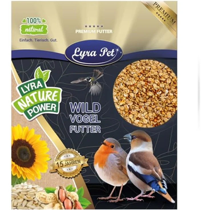 Lyra Pet® Fettfutter Basic 25 kg, Ganzjahres Wildvogelfutter für Wildvögel, kalorienreiches Streufutter, energiereich für Sommer & Winter, ideal für Körnerfresser, naturbelassen und ohne Zusatzstoffe – Bild 1