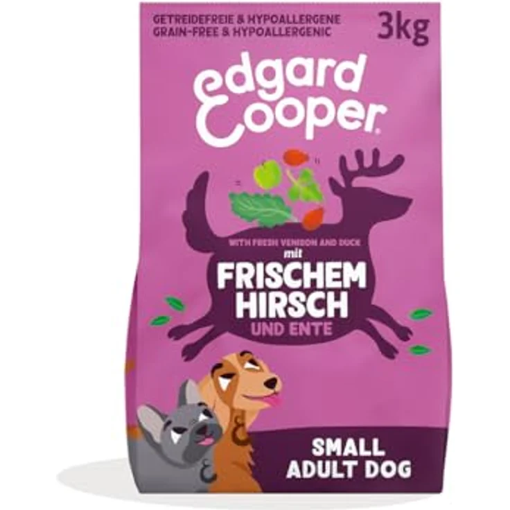Edgard & Cooper Adult Frischer Hirsch und Ente, Hypoallergenes Hundetrockenfutter, 3kg – Bild 1