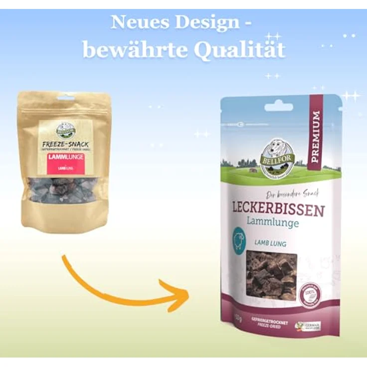 Bellfor Gefriergetrocknete Lammlunge, Getreidefreier Hundenack, leicht verdaulich, 50 g – Bild 2