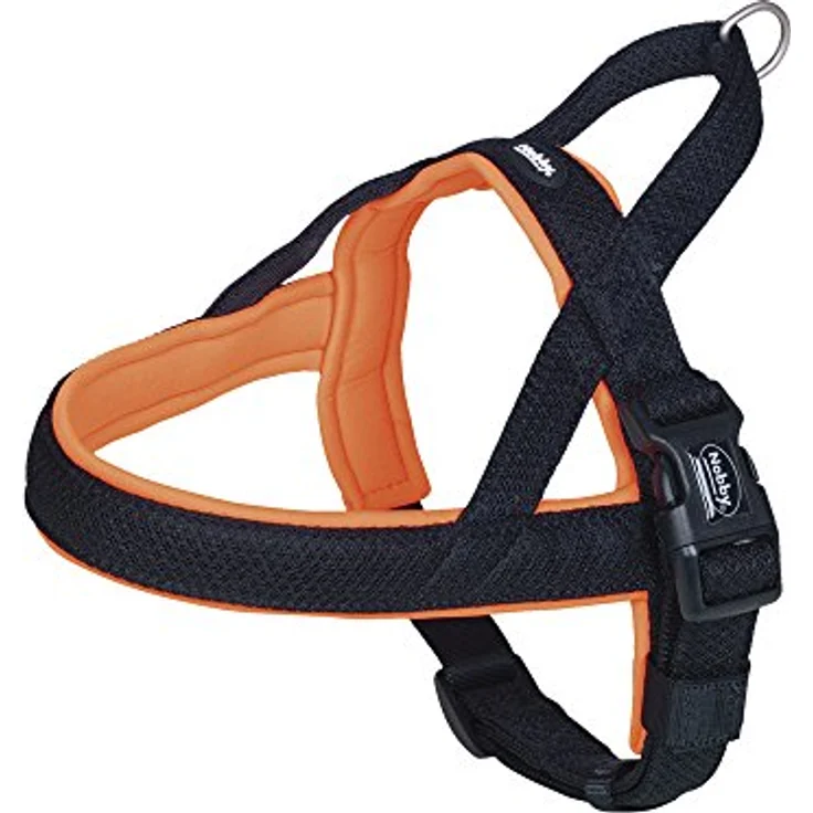 Nobby Norwegergeschirr Mesh Preno, neon orange, gepolstert, wasserabweisend, verstellbar, L: 75-98 cm, B: 40/45 mm – Bild 1