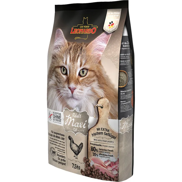 Leonardo Adult Maxi Grainfree, Trockenfutter für große Rassen, 2 x 15 kg, glutenfrei, mit frischem Geflügelfleisch und Zahnpflege-Effekt