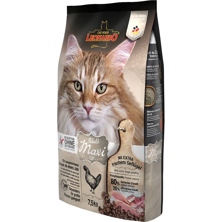 Leonardo Adult Maxi Grainfree, Trockenfutter für große Rassen, 2 x 15 kg, glutenfrei, mit frischem Geflügelfleisch und Zahnpflege-Effekt