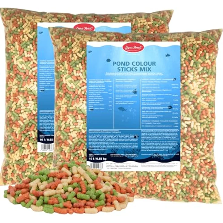 Lyra Pond® 2 x 10 L Pond Colour Sticks Koi Mix, artgerechtes Fischfutter zur Farbkräftigung für Teichfische – Bild 1