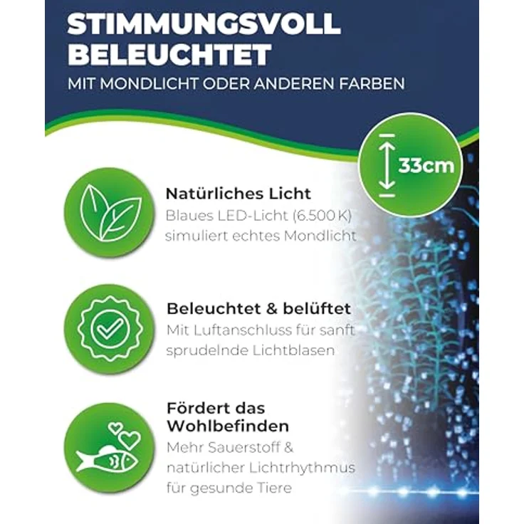 Hobby Bubble Air LED Luftvorhang, 33 cm Ausströmerleiste mit fernbedienbarer LED-Beleuchtung, Energieeffizienzklasse A+ – Bild 2