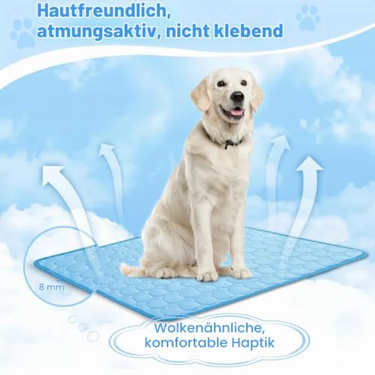Chumix Kühlmatte Hund 100x70cm, weicher Stoff, rutschfest und pflegeleicht, antibakteriell behandelter Ruheplatz für Haustiere – Bild 5