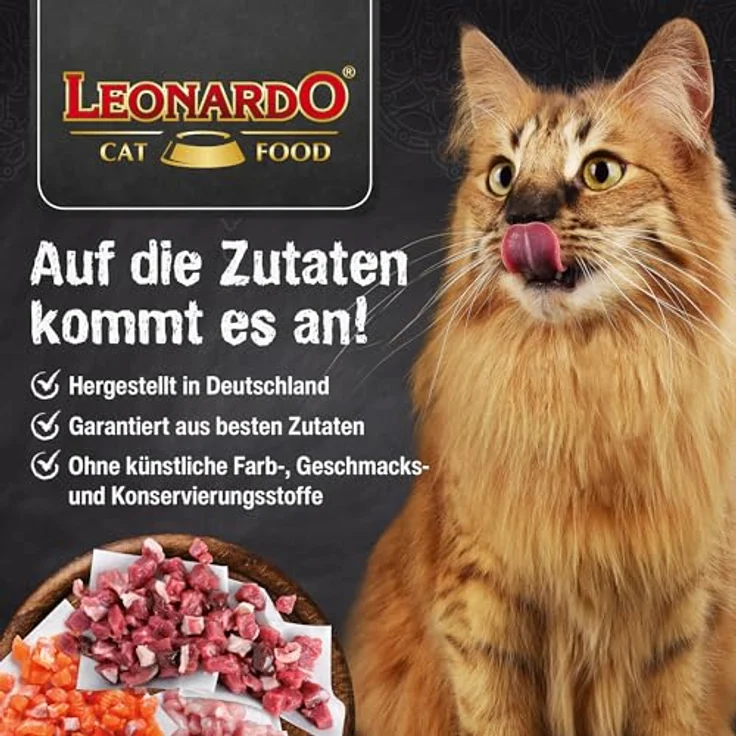 Leonardo Fresh Salmon und Poultry, Katzen-Trockenfutter mit extra viel frischem Fleisch, 1,5kg – Bild 5