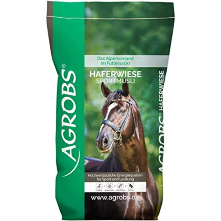 Agrobs HaferWiese Sportmüsli, 15 kg, vitalstoffreiche Ergänzung für Sport- und Jungpferde