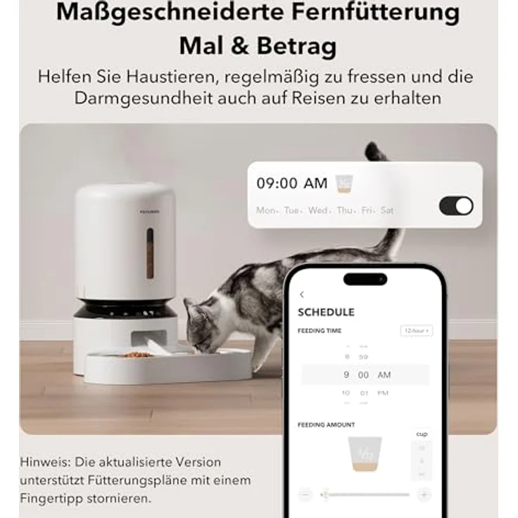 PETLIBRO 5L Futterautomat für Katzen, App-gesteuert mit 5G WLAN, für 2 Katzen, Sprachnachricht-Funktion, verstellbarer Futterteiler – Bild 3