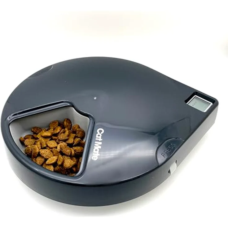 Cat Mate C500, 5-Mahlzeiten Futterautomat mit Digitaltimer, Kühlakkus und tiergeschütztem Design, Grau – Bild 4