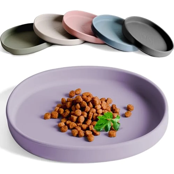 ne&no Nala Collection Flach Katzennapf, Silikon Futternapf in modernen Farben, extra flach und rutschfest – Bild 1