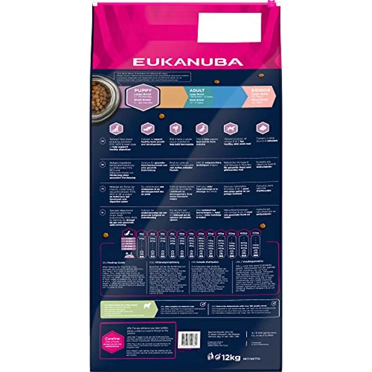 Eukanuba Welpenfutter mit Lamm & Reis, Trockenfutter für große Rassen, 12 kg - für Junior Hunde, mit DHA und Omega-3- und Omega-6-Fettsäuren – Bild 2